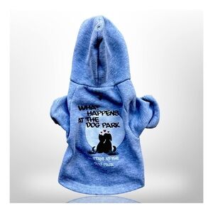 “What Happens At The Dog Park Stays At The Dog Park” Puppy/Small Hoodie. Blue​​​